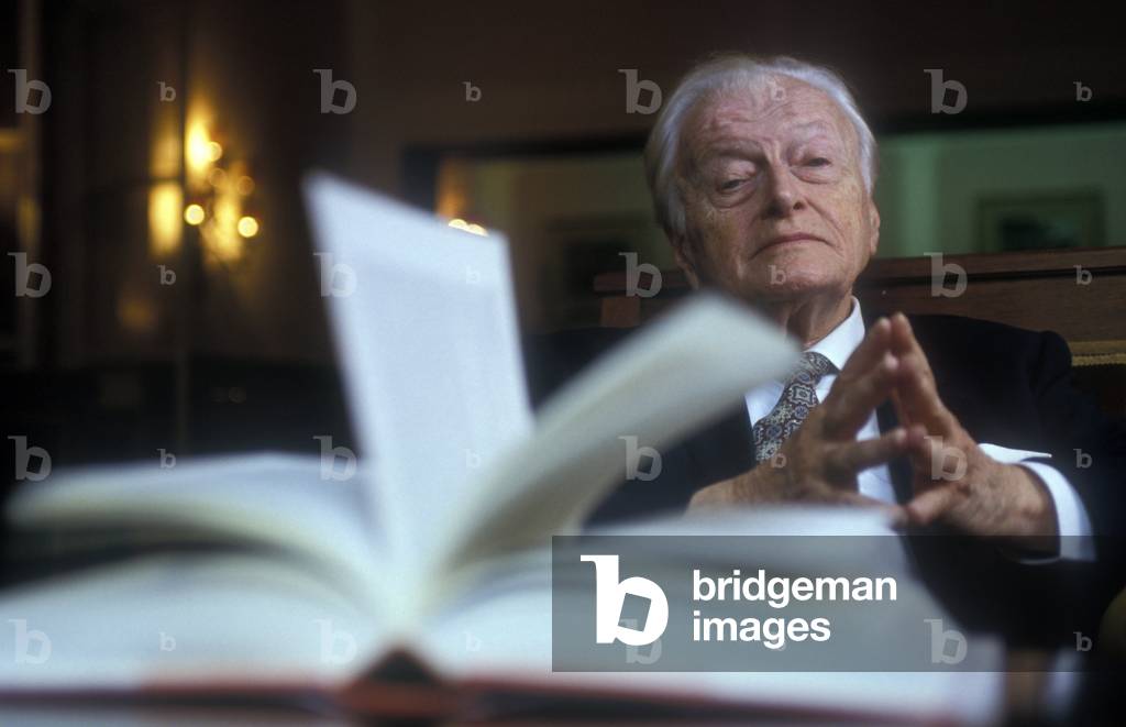 Portrait of the Italian composer and conductor Gianandrea (Gian andrea) Gavazzeni in 1992.
