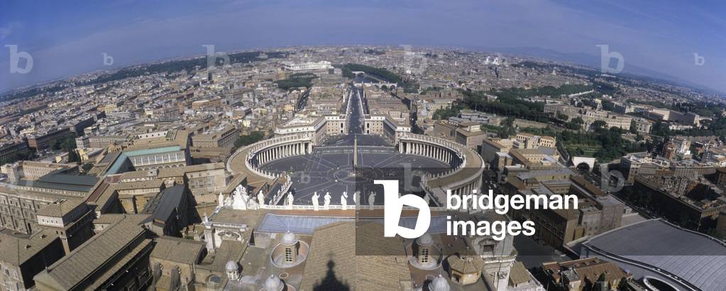 Rome. St. Peter's square view from the dome of St. Peter's Basilica