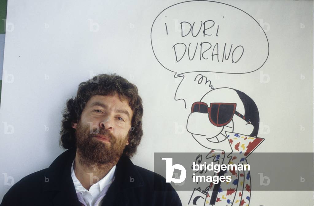 Lucca, 1986. Italian cartoonist Massimo Cavezzali/Lucca, 1986. Il disegnatore di fumetti Massimo Cavezzal -