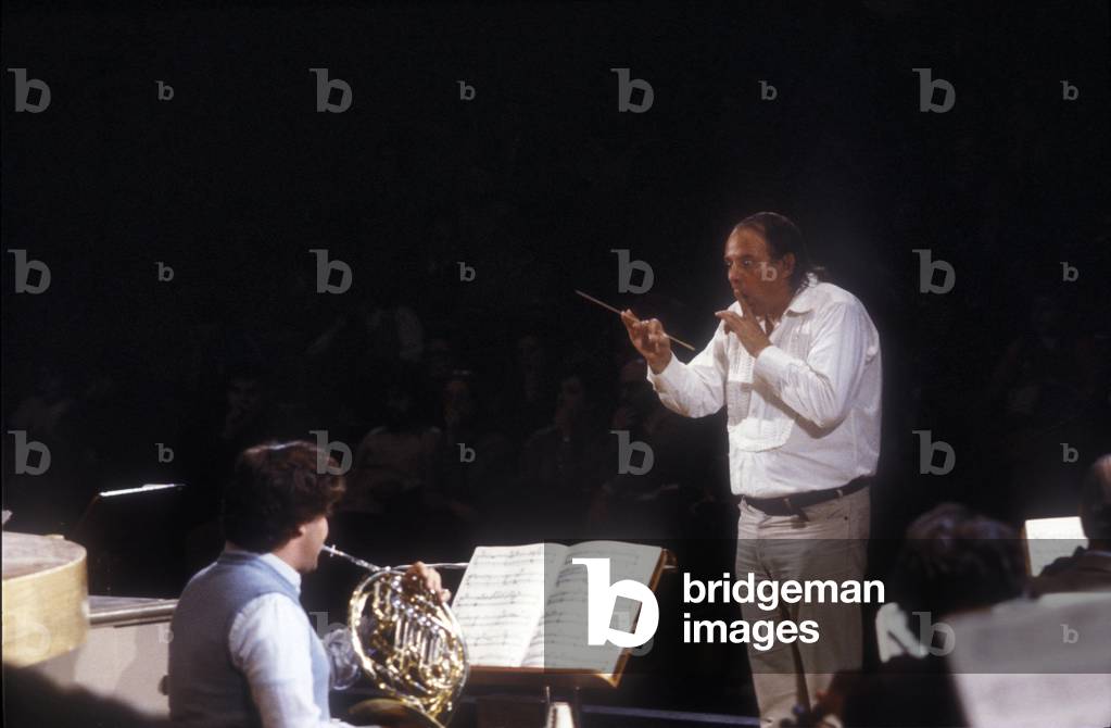 Portrait of the German composer Karlheinz Stockhausen, circa 1985