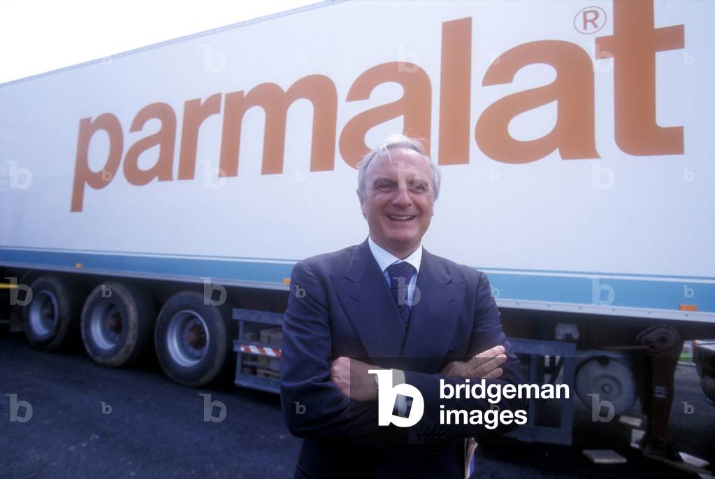 Portrait of the entrepreneur Calisto Tanzi, founder of the Italian dairy company Parmalat. 2000