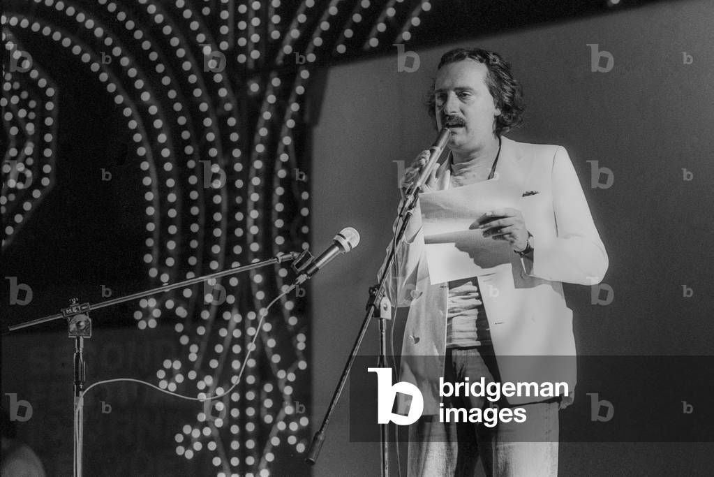 Rome. Italian poet Giuseppe Conte at Second Festival of the Poets 1980 (photo)