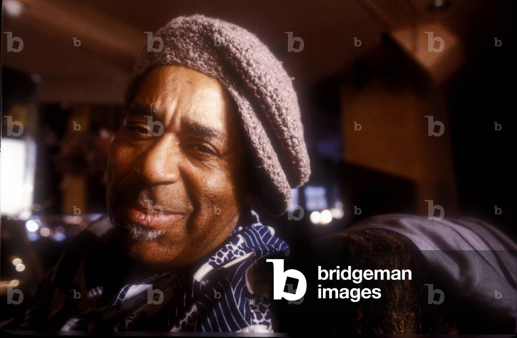 Portrait of jazz musician Dizzy Gillespie in 1983.