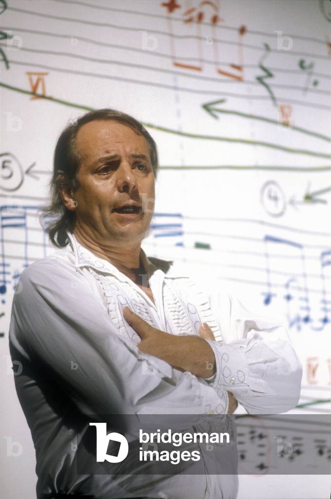 Portrait of the German composer Karlheinz Stockhausen, 1989.