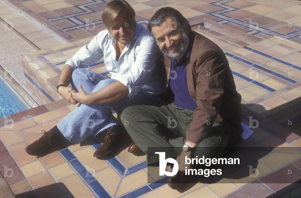 Cannes Film Festiival 1991. Italian movie director Pupi Avati (on the right) in competition with his movie Bix, with his brother and producer Antonio (photo)