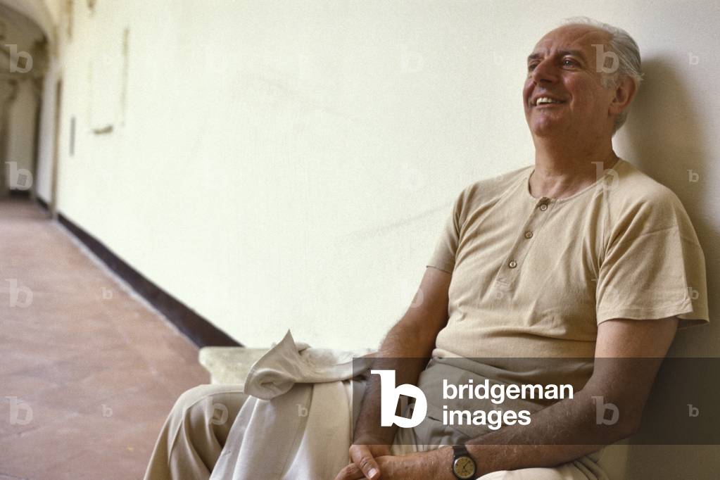 Portrait of Italian comedian and playwright Dario Fo around 1980.