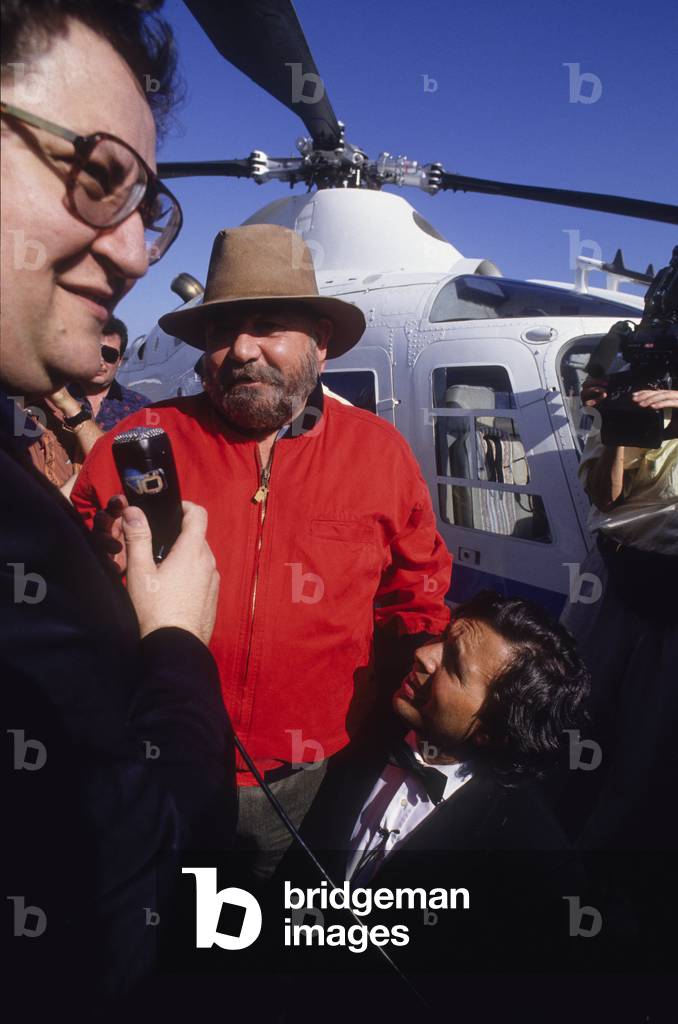 Venice Lido, Venice Film Festival 1992. Italian journalist Vincenzo Mollica, actor Paolo Villaggio and TV presenter Piero Chiambretti/Lido di Venezia, Mostra del Cinema di Venezia 1992. Il giornalista Vincenzo Mollica, l'attore Paolo Villaggio e il presentatore Piero Chiambretti -