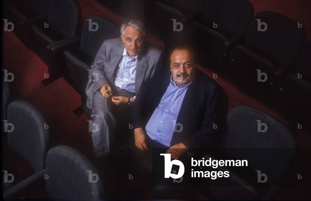 Rai Italian public television executive Carlo Fuscagni and Italian TV presenter Maurizio Costanzo, 1990/Il dirigente RAI Carlo Fuscagni e Maurizio Coatanzo, presentatore TV, 1990 -