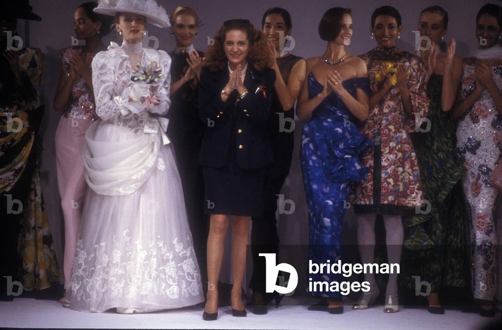 Milan, 1988. Italian fashion designer Raffaella Curiel (photo)