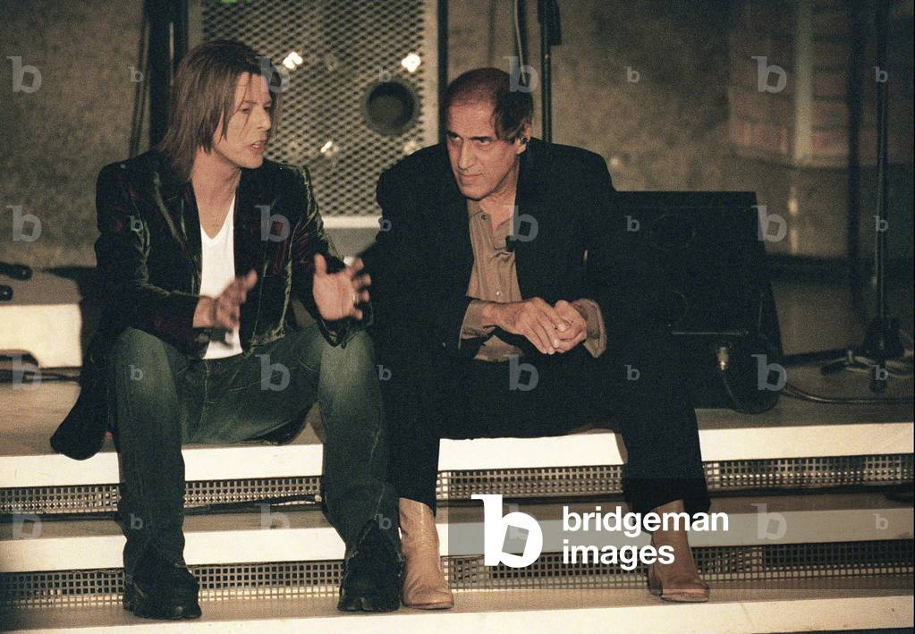 David Bowie and Adriano Celentano, Milan, Italy, 1999 (photo)