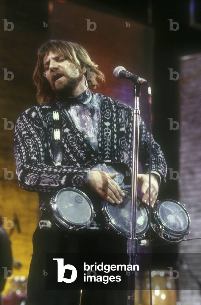 New York, Apollo Theater, 1987. Italian percussionist Tony Esposito (photo)