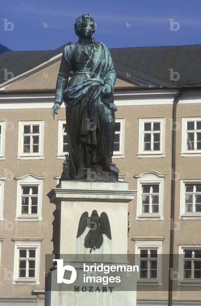 Salzburg, 1989. Mozart monument in the Mozartplatz