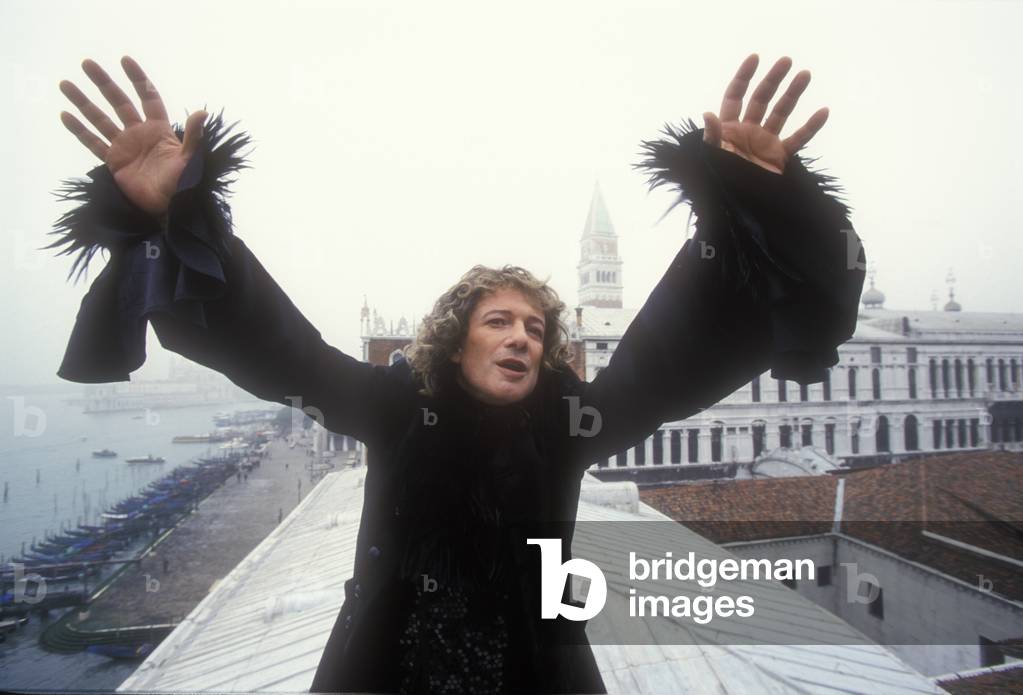 Venice, 1997. Actor Aldo Reggiani in his costume as protagonist of 