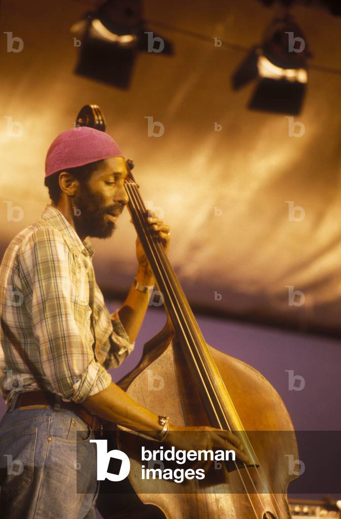 Rome, about 1985. American jazz double-bassist Ron Carter performing (photo)