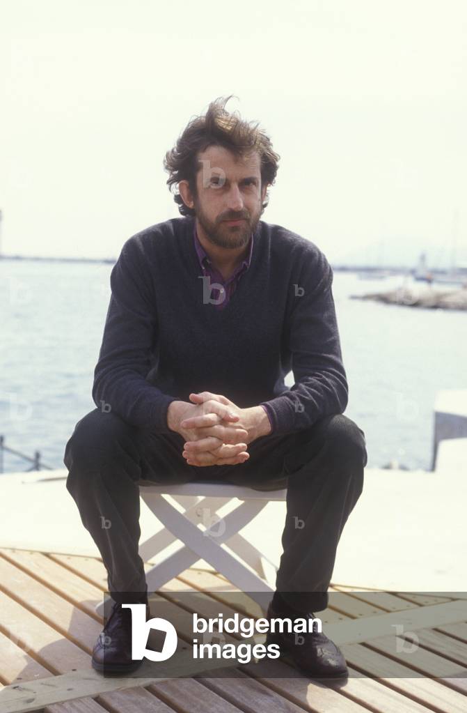 Cannes Film Festival 1991. Italian director and actor Nanni Moretti, in competition as co-starring in the movie “” Il portaborse”” (The Yes Man) directed by Daniele Lucchetti/Festival del Cinema di Cannes 1991. Il regista e attore Nanni Moretti, in concorso come coprotagonista del film “Il portaborse”” by Daniele Lucchetti -