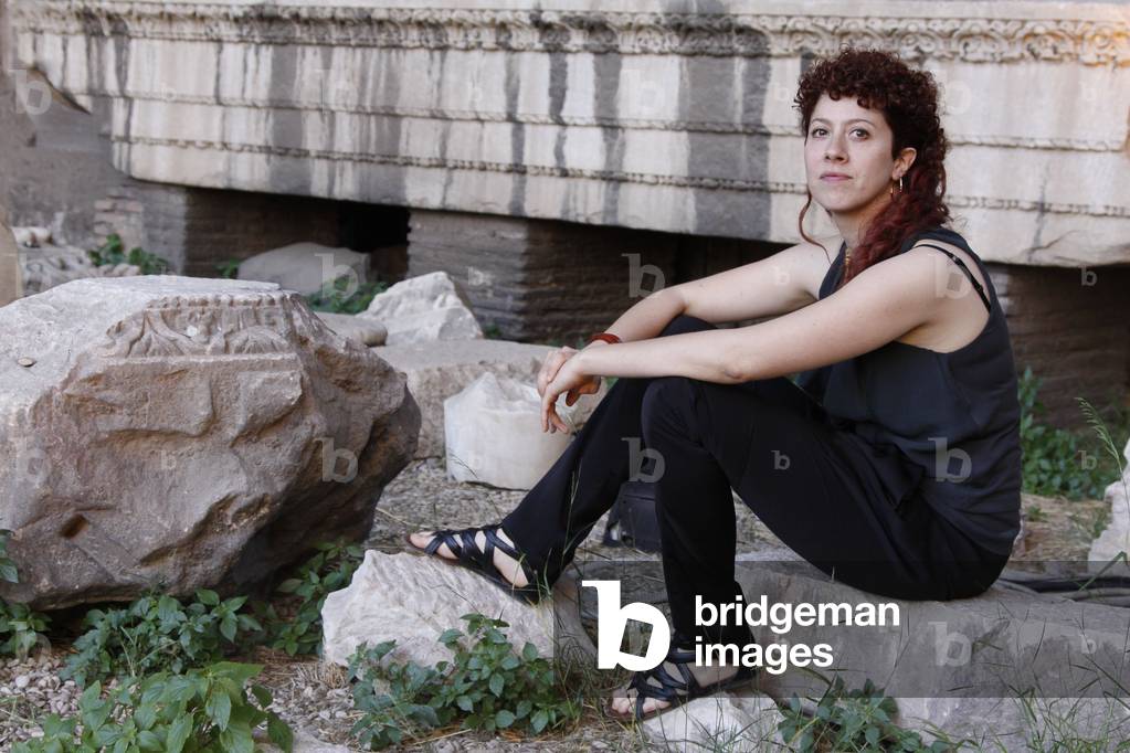 Rome, June 2012. Italian writer Lorenza Ghiselli, finalist of the Strega Literary Prize at the Basilica of Maxentius/Roma, Giugno 2012. The scrittrice Lorenza Ghiselli, finalista del Premio Strega nella Basilica di Massenzio -