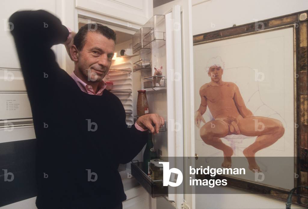 Montichiari, Brescia, 1995. Italian writer Aldo Busi At in his house/Montichiari (Brescia), 1995. Lo scrittore Aldo Busi in casa sua -