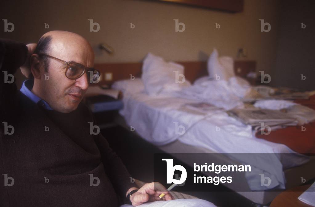Cannes Film Festival 1983. Greek movie director Theo Angelopoulos in his hotel room (photo)