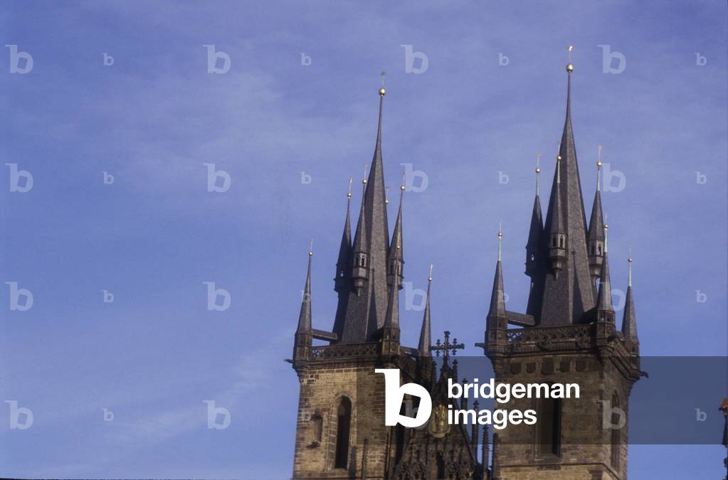 PRAGUE, Church of Our Lady before Tà½n (Tyn Church), Bell towers top