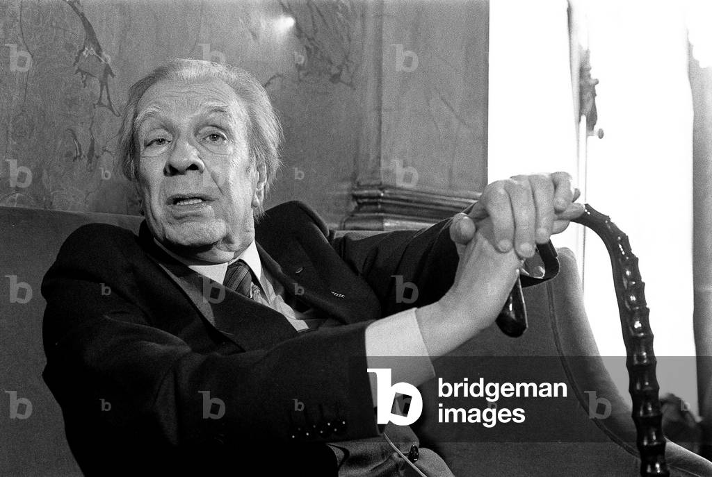 Rome, Westin Excelsior Hotel, 1981. Argentinian writer Jorge Luis Borges/Roma, Hotel Westin Excelsior, 1981. The scrittore Argentino Jorge Luis Borges -