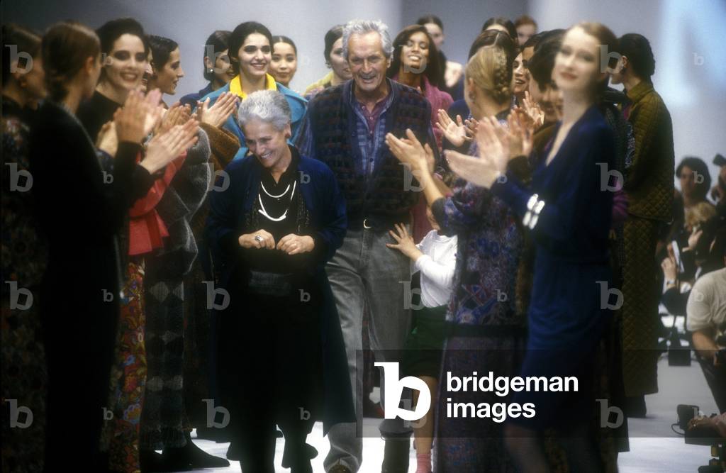 Fashion stylists Rosita and Ottavio Missoni, about 1990/Gli stilisti Rosita e Ottavio Missoni, 1990 circa -