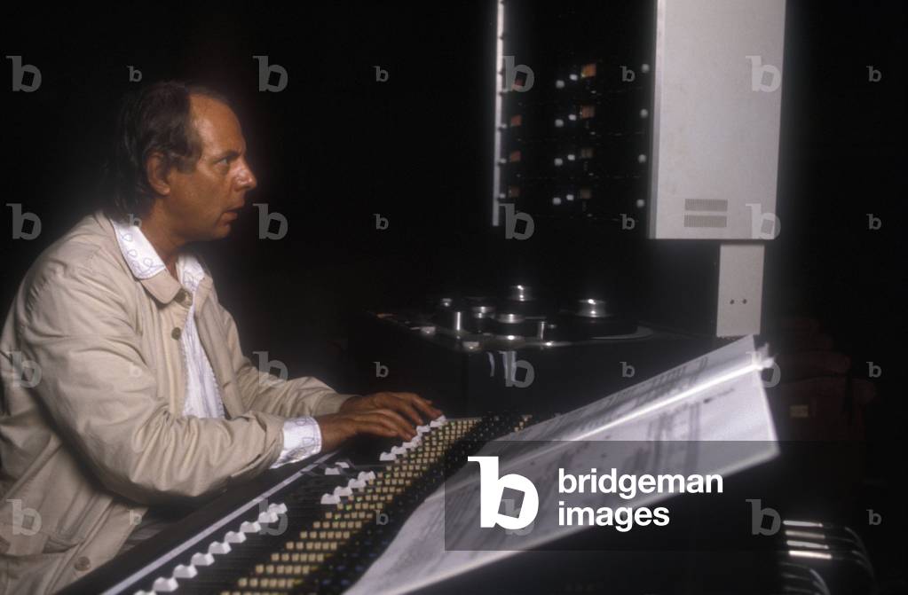 Portrait of the German composer Karlheinz Stockhausen, 1989.