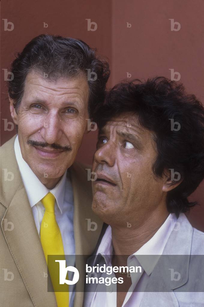 Venice Lido, Venice Film Festival 1984. Italian comedians Ciccio Ingrassia and Franco Franchi, starring in the movie out of competion 