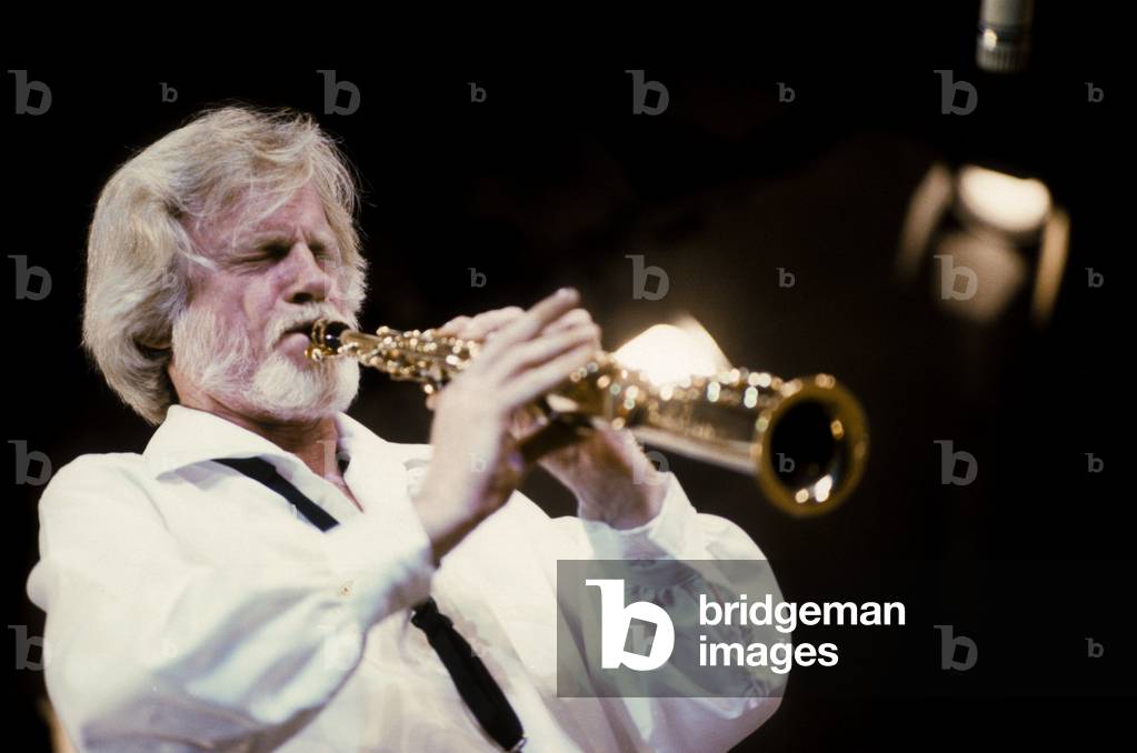 Rome, about 1985, American jazz musician Jerry Mulligan performing/Roma, 1985 circa. Il musicista jazz Jerry Mulligan in concerto -