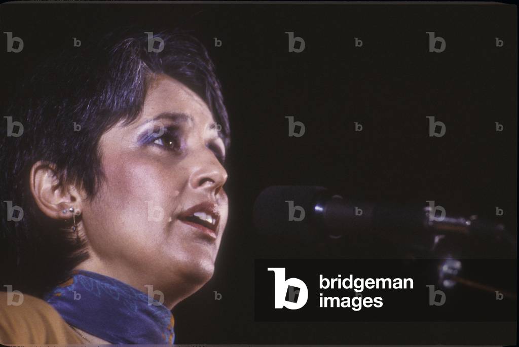 Nizza, about 1984. American folk singer songwriter Joan Baez performing (photo)