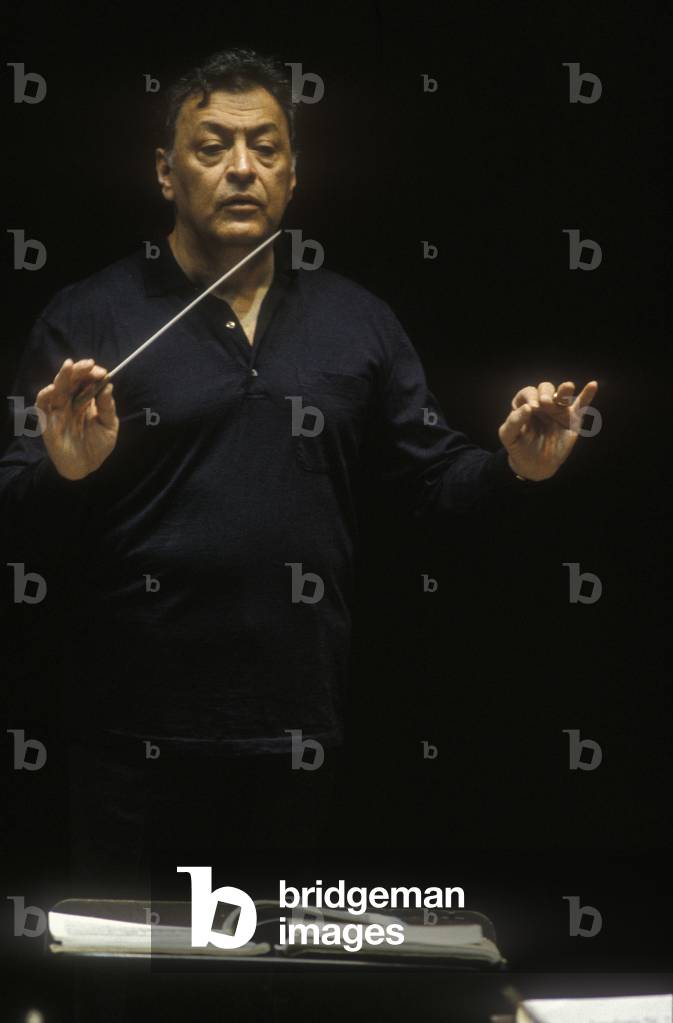 Rome, 1995. Music conductor Zubin Mehta during a rehearsal/Roma, 1995. Il direttore d'orchestra Zubin Mehta durante una prova -