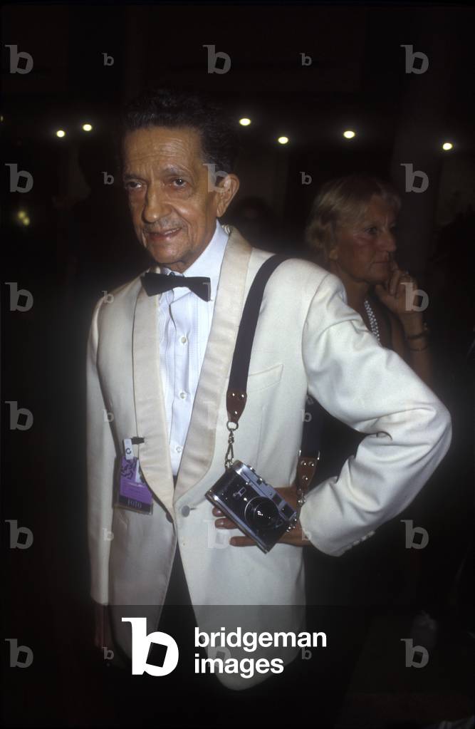 Venice Lido, Venice Film Festival 1988. Italian photographer Pierluigi Praturlon (photo)
