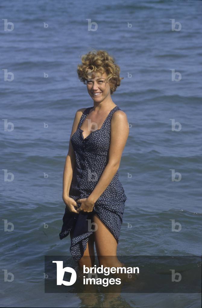 Venice Lido, Venice Film Festival 1992. Italian actress Nancy Brilli (photo)