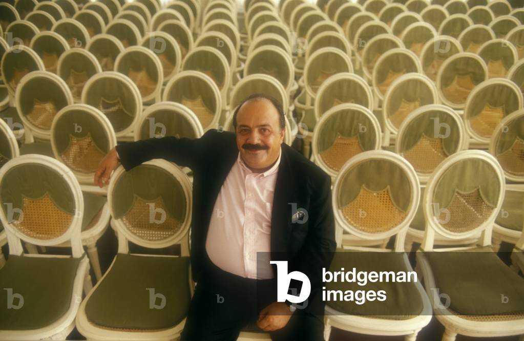 Venice Lido, Venice Film Festival 1987. Italian TV presenter Maurizio Costanzo (photo)
