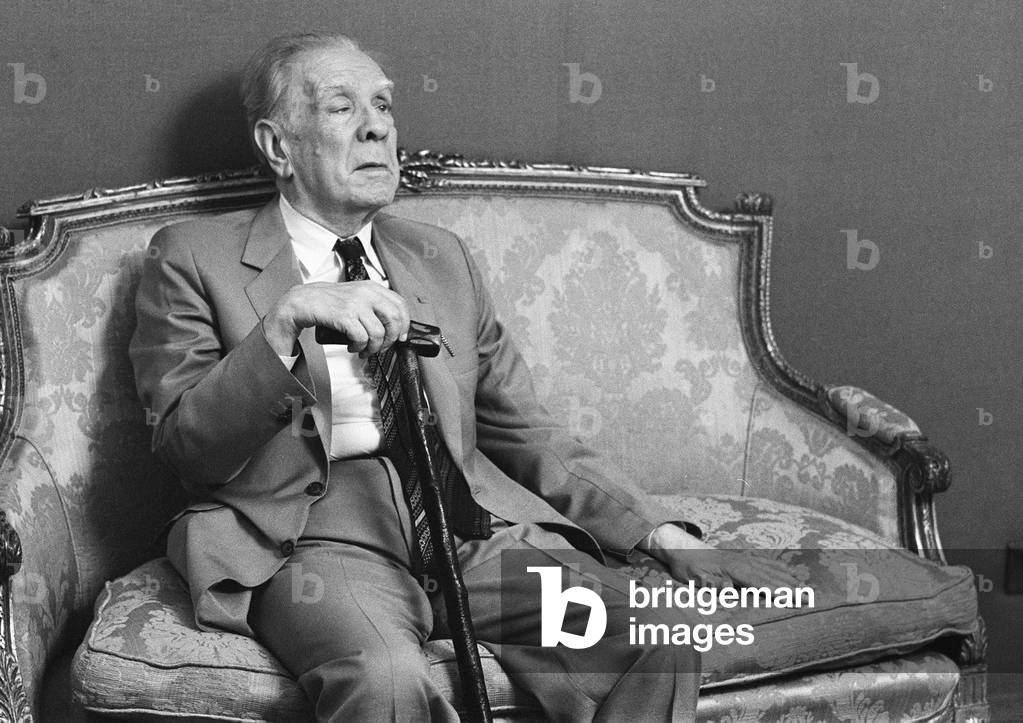 Portrait of Argentine writer Jorge Luis Borges in Rome, 1981.