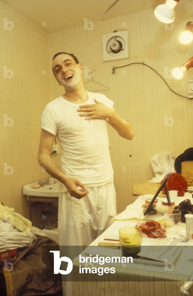 Italian actor Luca De Filippo in his dressing room, about 1985 (photo)