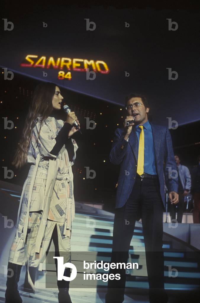 Sanremo Music Festival 1984. Italian pop singers Al Bano and Romina Power performing the winner song 