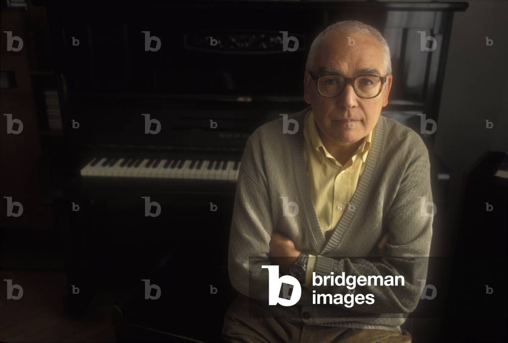 Portrait of the Italian composer Giacomo Manzoni in 1995