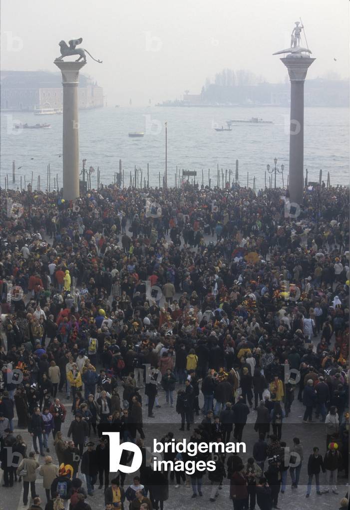 Venice Carnival 1998. A crowd in St. Mark's Square