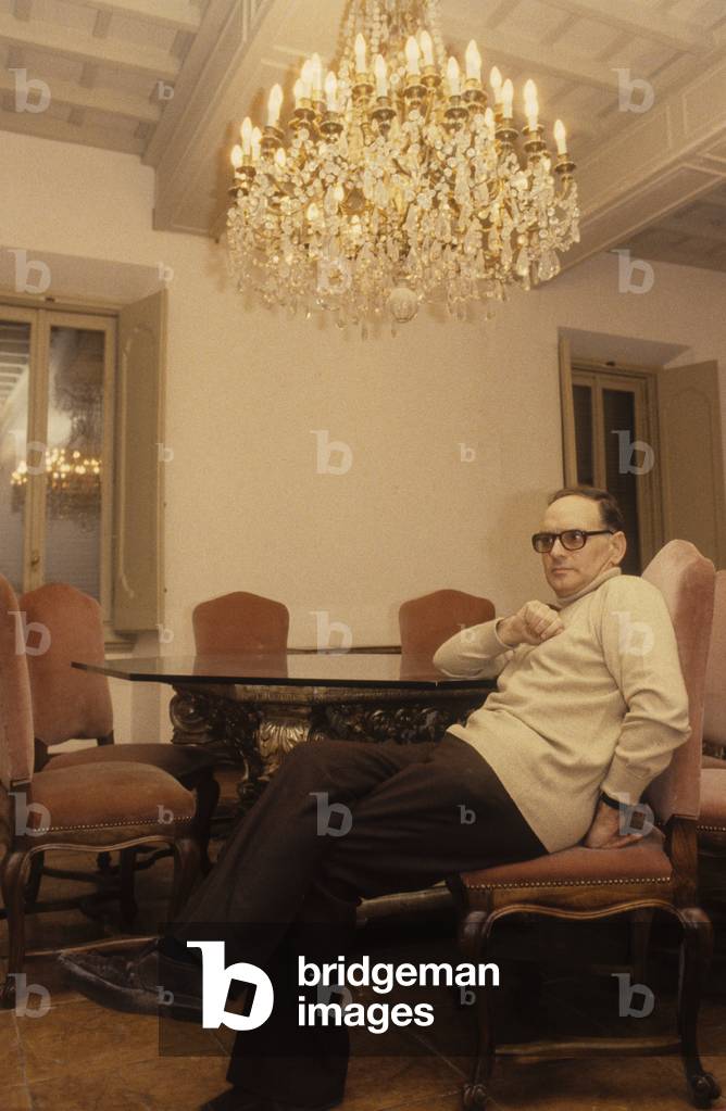 Rome, about 1985. Italian music composer Ennio Morricone/Roma, 1985 circa. Composer Ennio Morricone -