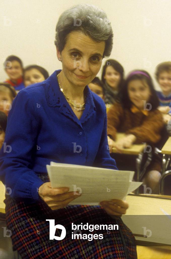 Bologna 1983. Frati Minori dell'Antoniano (Franciscan Friars of Sainkt Anthony). Chorus mistress of the Little Choir of Antoniano Mariele Ventre (photo)