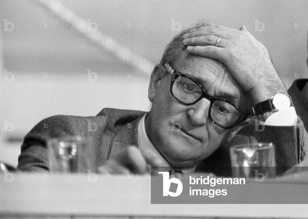 Rome, 1979, 15th National Congress of the Italian Communist Party. Italian politician Alessandro Natta, member of the Party/Roma, 1979. XXV¡ Congresso del partito Comunista Italiano. Il politico Alessandro Natta, membro del partito -
