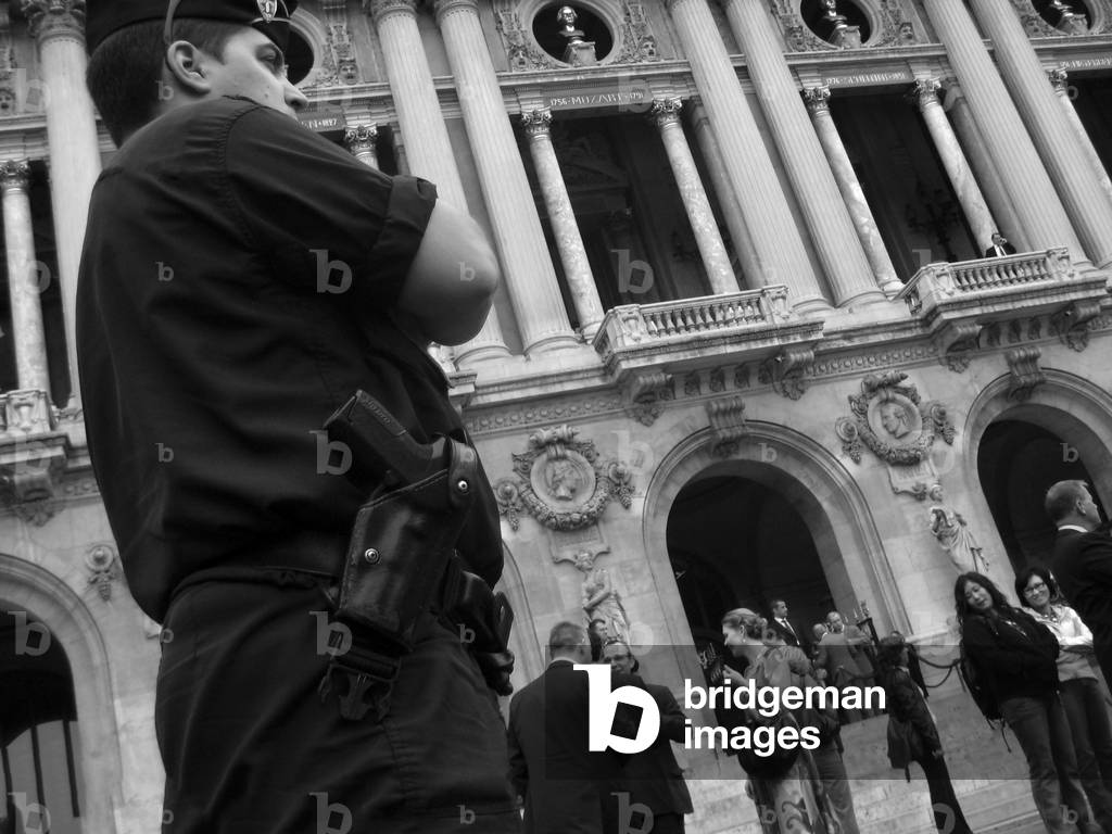 Policeman in front of the Paris Opera House (Palais Garnier)