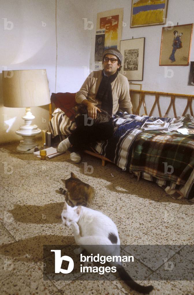 Rome, 1980. Italian poet Dario Bellezza in his home/Roma, 1980. Il poeta Dario Bellezza nella sua casa -