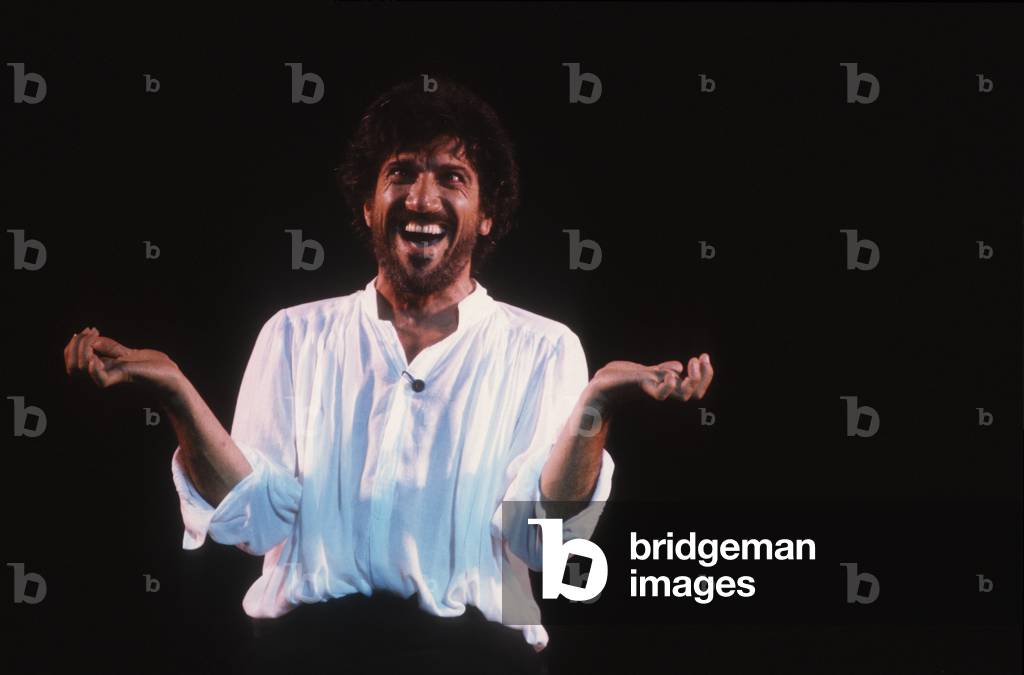 Rome, Sistina Theater, 1985. Actor Gigi Proietti performing in 