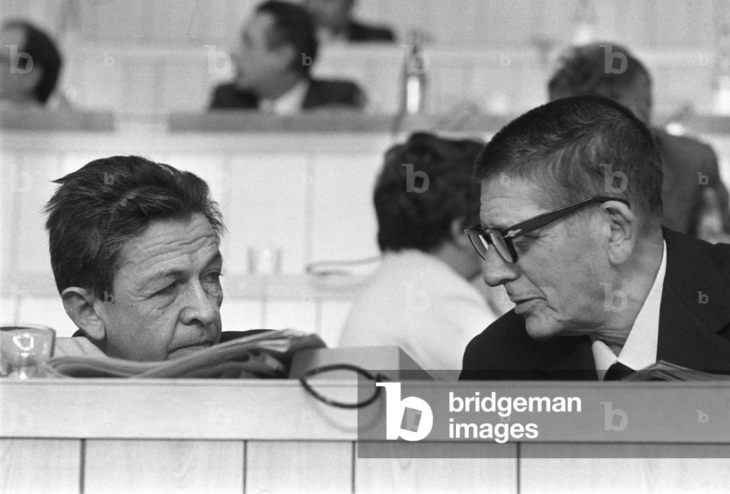 Rome, 1979. Secretary of Italian Coomunist Party (PCI) Enrico Berlinguer and communist politician Giorgio Amentola at the 15th Congress of their Party (photo)
