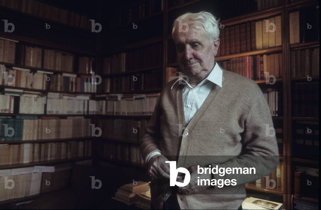 Milan, 1980. Italian literary critic Carlo Bo in his home (photo)