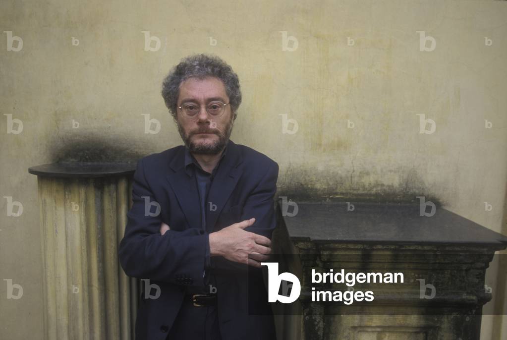 Torre del Greco (Naples), 1998. Italian poet Maurizio Cucchi at Villa Ferrigni or delle Ginestre, where poet Giacomo Leopardi lived the last year of his life and composed the poem 