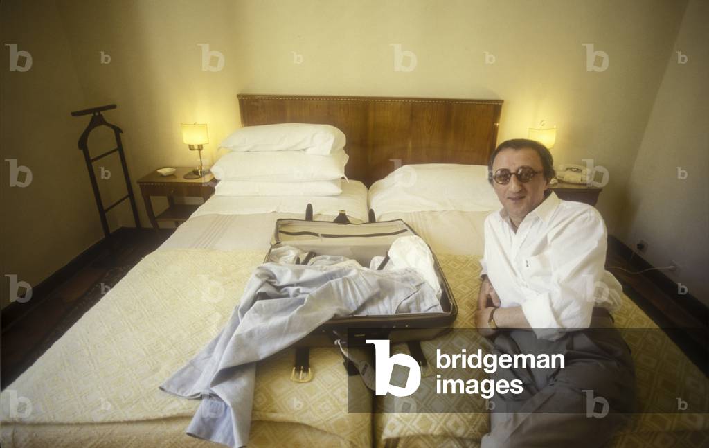 Venice Film Festival 1986. Actor Carlo delle Piane in his room at Des Bains Hotel (photo)