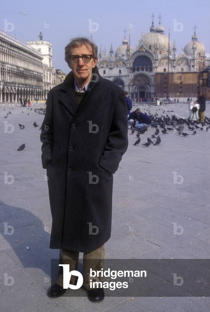 Venice, 1996. Actor-director Woody Allen in St. Mark's Square (photo)