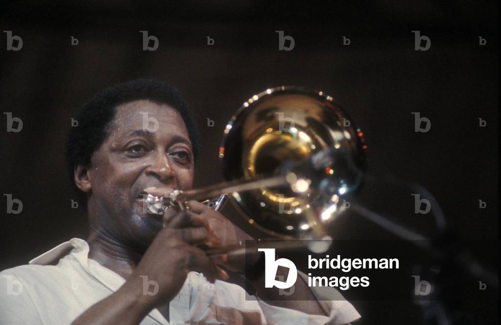 Portrait of Jazz musician Curtis Fuller around 1980.